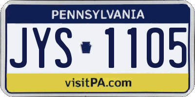 PA license plate JYS1105