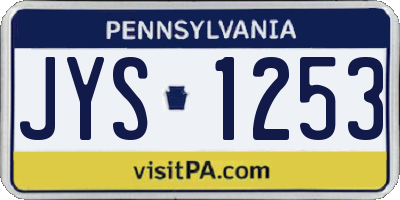 PA license plate JYS1253