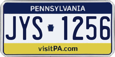 PA license plate JYS1256