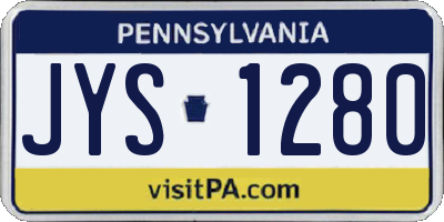 PA license plate JYS1280