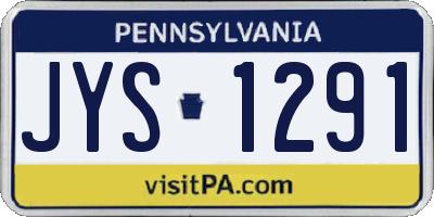 PA license plate JYS1291