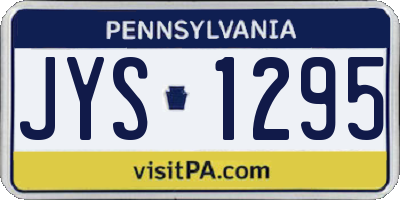 PA license plate JYS1295