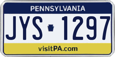 PA license plate JYS1297