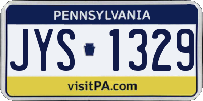 PA license plate JYS1329