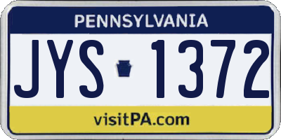 PA license plate JYS1372