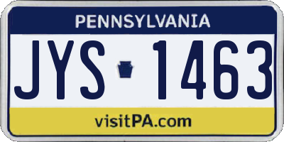 PA license plate JYS1463