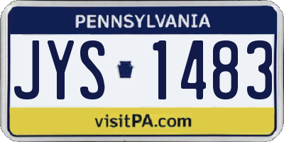 PA license plate JYS1483