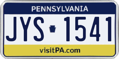 PA license plate JYS1541