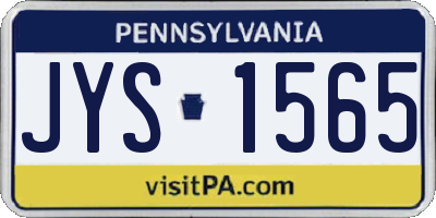 PA license plate JYS1565