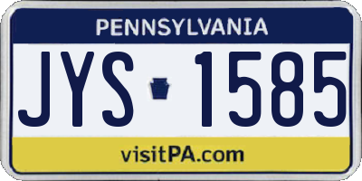 PA license plate JYS1585