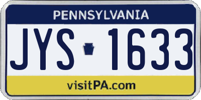 PA license plate JYS1633