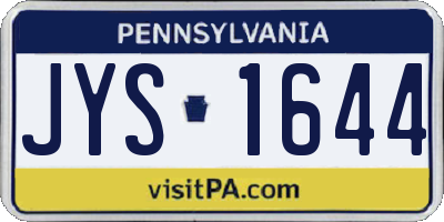 PA license plate JYS1644