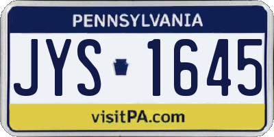 PA license plate JYS1645
