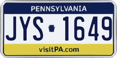 PA license plate JYS1649