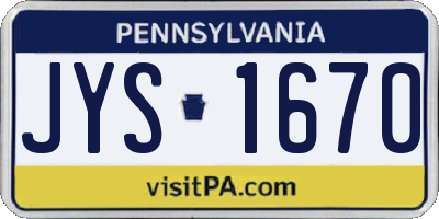 PA license plate JYS1670