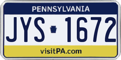 PA license plate JYS1672