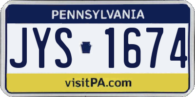 PA license plate JYS1674