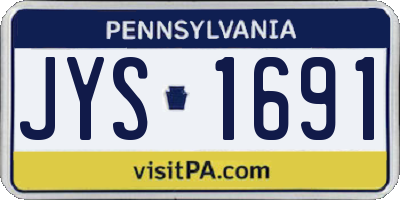 PA license plate JYS1691