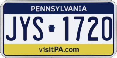 PA license plate JYS1720