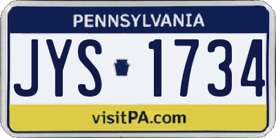 PA license plate JYS1734