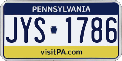 PA license plate JYS1786