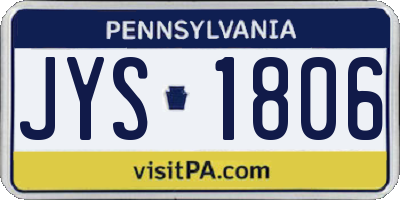 PA license plate JYS1806