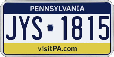 PA license plate JYS1815