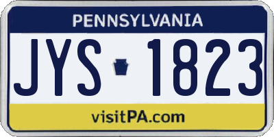 PA license plate JYS1823