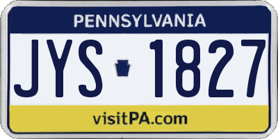 PA license plate JYS1827