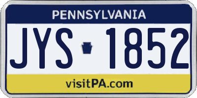 PA license plate JYS1852