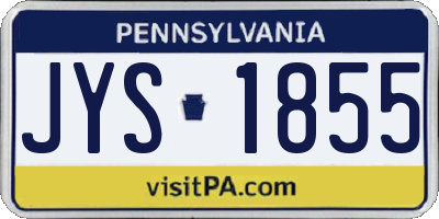 PA license plate JYS1855