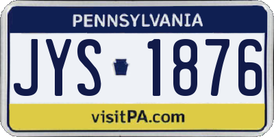 PA license plate JYS1876