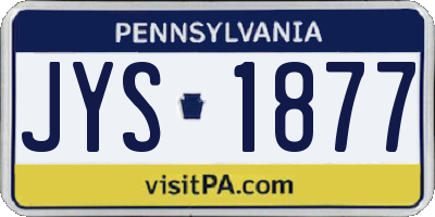 PA license plate JYS1877
