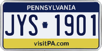 PA license plate JYS1901