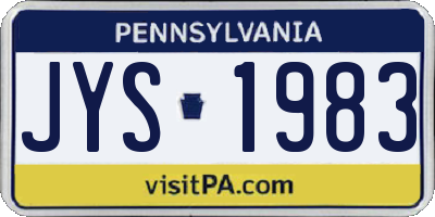 PA license plate JYS1983