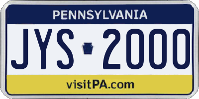 PA license plate JYS2000