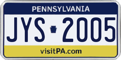 PA license plate JYS2005