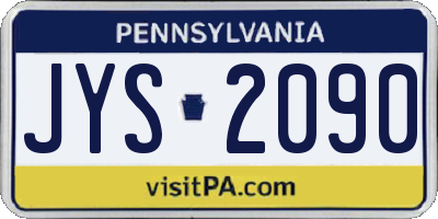 PA license plate JYS2090