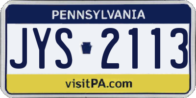 PA license plate JYS2113