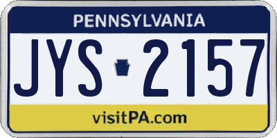 PA license plate JYS2157