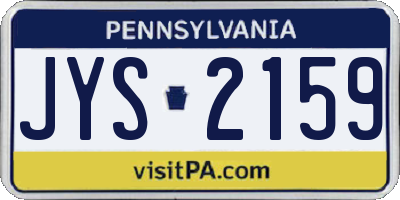 PA license plate JYS2159