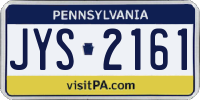 PA license plate JYS2161