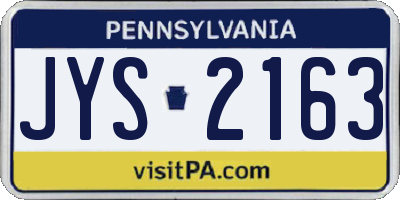 PA license plate JYS2163