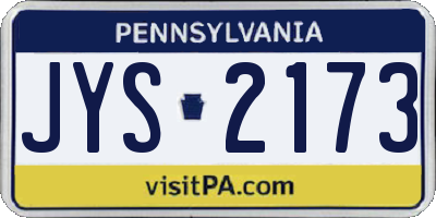 PA license plate JYS2173