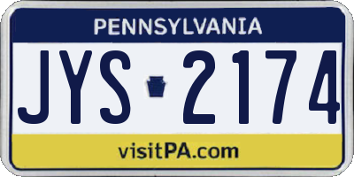 PA license plate JYS2174