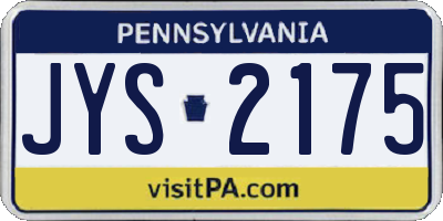PA license plate JYS2175