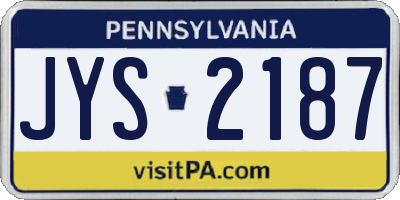 PA license plate JYS2187