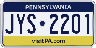 PA license plate JYS2201