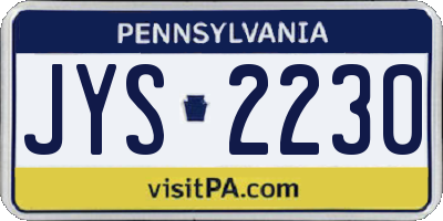 PA license plate JYS2230