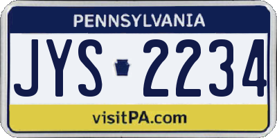 PA license plate JYS2234